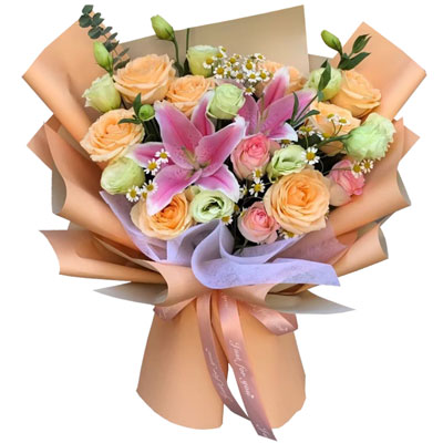 自贡11朵玫瑰桔梗百合，陪你每个季节