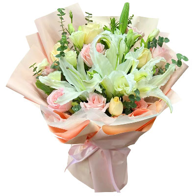 自贡10朵玫瑰百合混搭，爱是难忘时刻