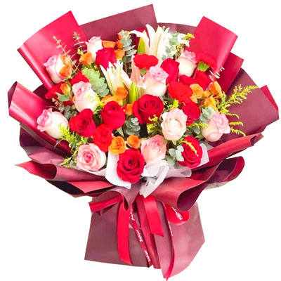 自贡22朵玫瑰百合，追求真爱幸福